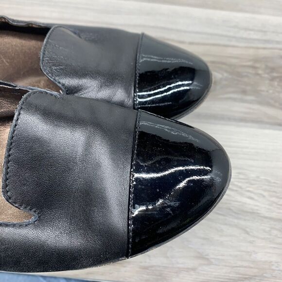 AGL Black Leather Patent Leather CapToe Ballet Flats Shoes Women Size 39 US 9 - Picture 11 of 13